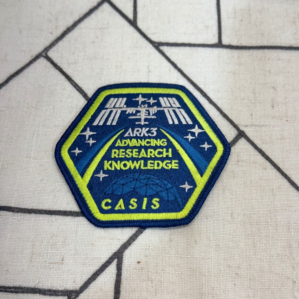 CASIS ARK3 Mission Patch 3.5in Blue Green ISS Space Research Embroidered